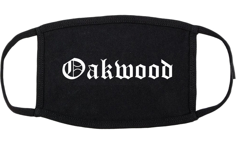 Oakwood Ohio OH Old English Cotton Face Mask Black