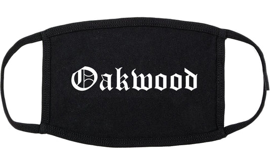 Oakwood Ohio OH Old English Cotton Face Mask Black