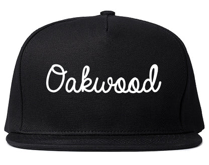 Oakwood Ohio OH Script Mens Snapback Hat Black
