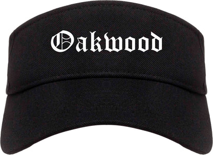 Oakwood Ohio OH Old English Mens Visor Cap Hat Black