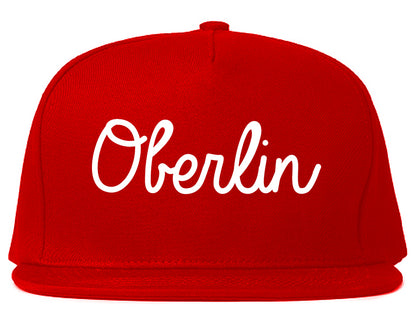 Oberlin Ohio OH Script Mens Snapback Hat Red