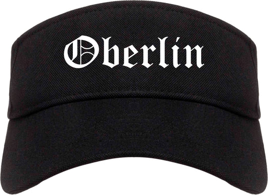 Oberlin Ohio OH Old English Mens Visor Cap Hat Black