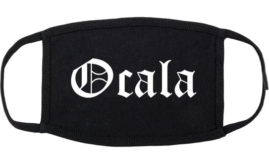 Ocala Florida FL Old English Cotton Face Mask Black