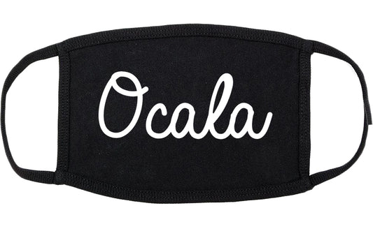 Ocala Florida FL Script Cotton Face Mask Black