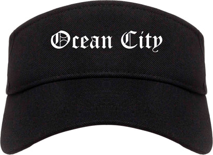Ocean City New Jersey NJ Old English Mens Visor Cap Hat Black