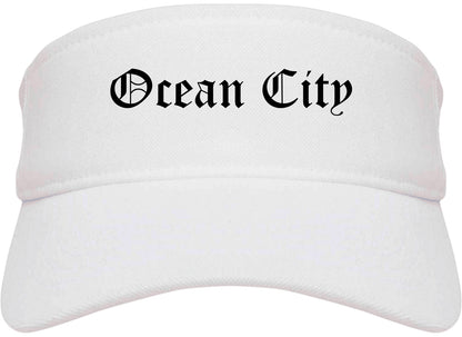 Ocean City New Jersey NJ Old English Mens Visor Cap Hat White