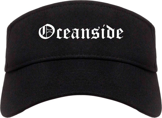Oceanside California CA Old English Mens Visor Cap Hat Black