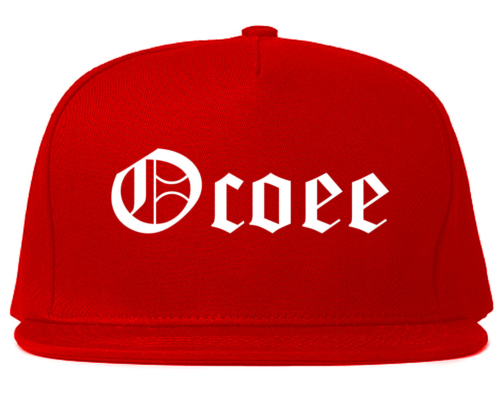 Ocoee Florida FL Old English Mens Snapback Hat Red