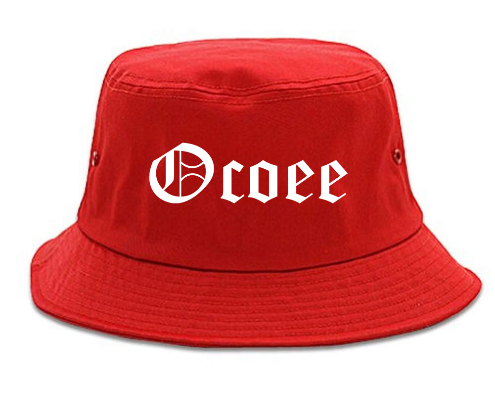 Ocoee Florida FL Old English Mens Bucket Hat Red