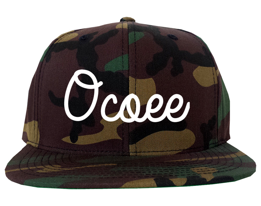 Ocoee Florida FL Script Mens Snapback Hat Army Camo