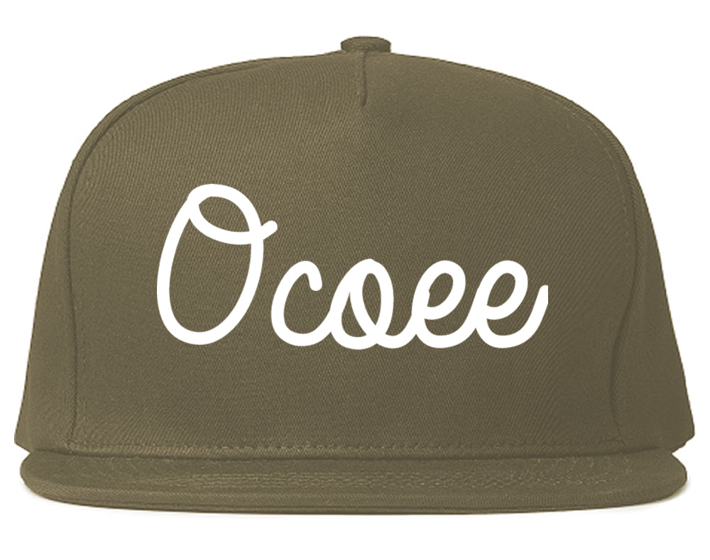 Ocoee Florida FL Script Mens Snapback Hat Grey