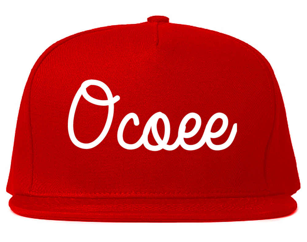 Ocoee Florida FL Script Mens Snapback Hat Red