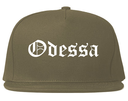 Odessa Missouri MO Old English Mens Snapback Hat Grey