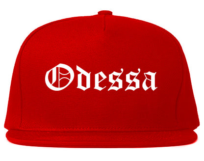 Odessa Missouri MO Old English Mens Snapback Hat Red