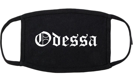 Odessa Texas TX Old English Cotton Face Mask Black