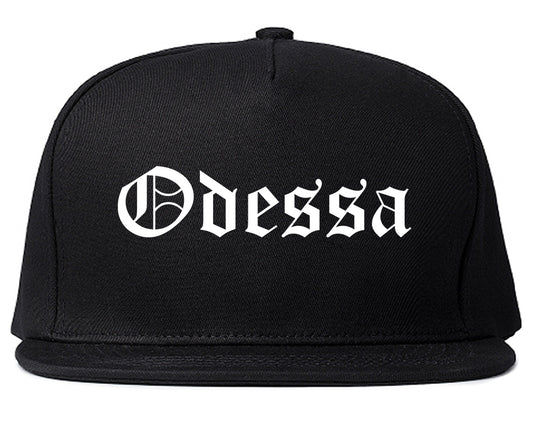 Odessa Texas TX Old English Mens Snapback Hat Black