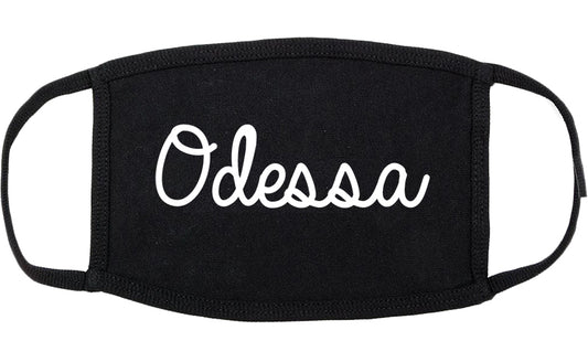 Odessa Texas TX Script Cotton Face Mask Black