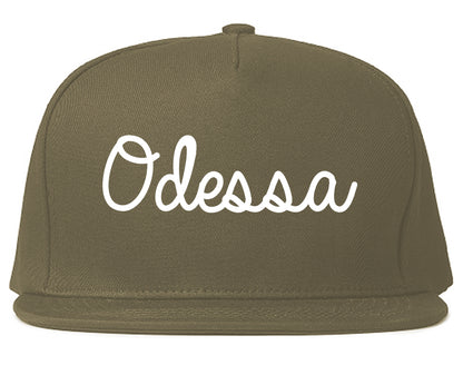 Odessa Texas TX Script Mens Snapback Hat Grey