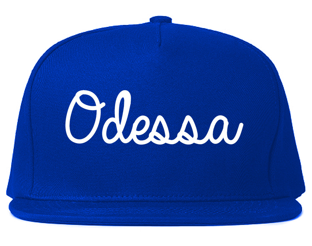 Odessa Texas TX Script Mens Snapback Hat Royal Blue