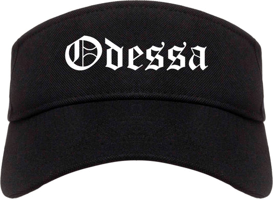 Odessa Texas TX Old English Mens Visor Cap Hat Black
