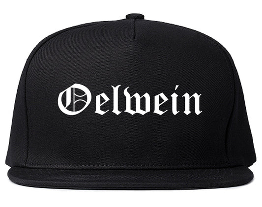 Oelwein Iowa IA Old English Mens Snapback Hat Black