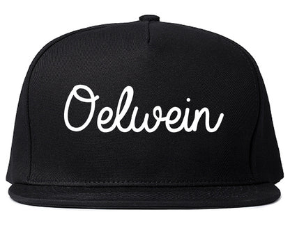 Oelwein Iowa IA Script Mens Snapback Hat Black