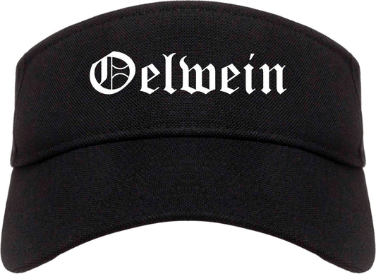 Oelwein Iowa IA Old English Mens Visor Cap Hat Black