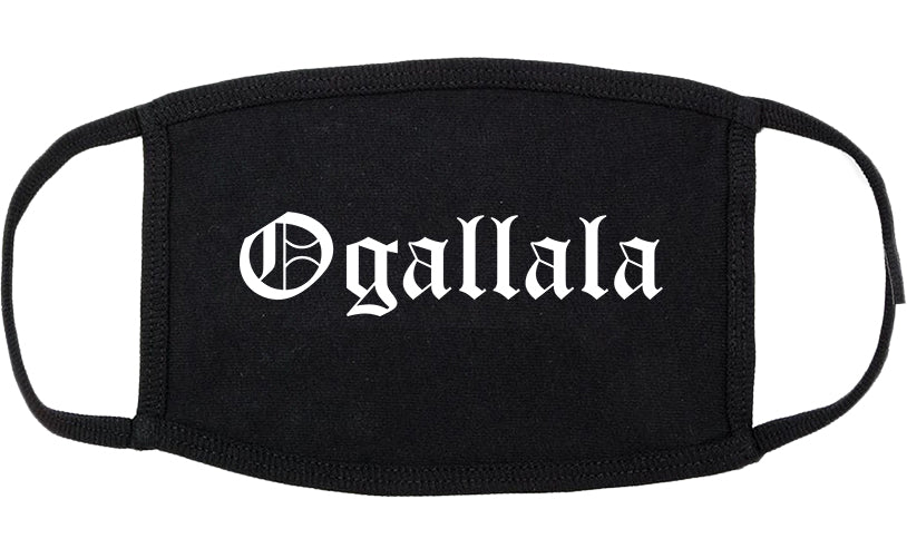 Ogallala Nebraska NE Old English Cotton Face Mask Black