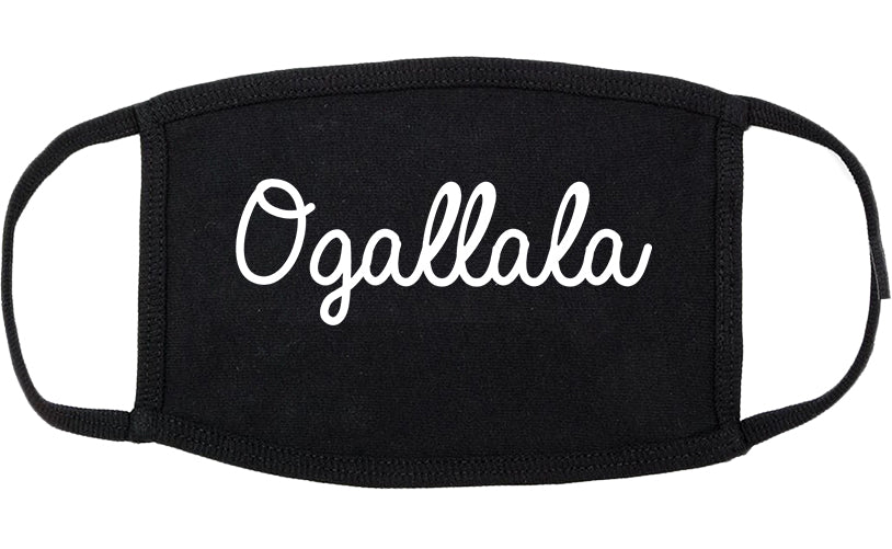 Ogallala Nebraska NE Script Cotton Face Mask Black