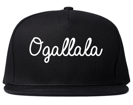 Ogallala Nebraska NE Script Mens Snapback Hat Black