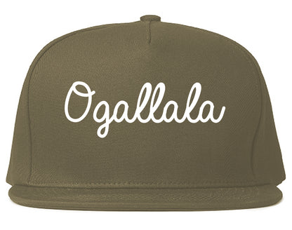 Ogallala Nebraska NE Script Mens Snapback Hat Grey