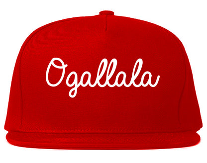 Ogallala Nebraska NE Script Mens Snapback Hat Red
