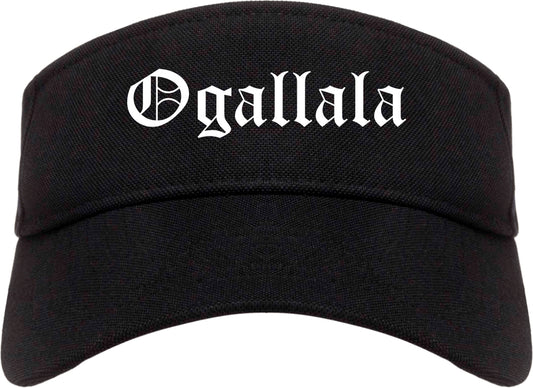 Ogallala Nebraska NE Old English Mens Visor Cap Hat Black