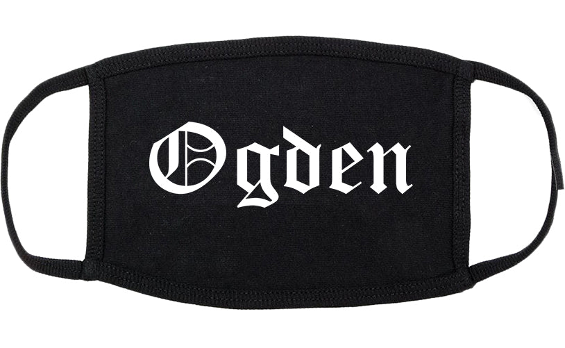 Ogden Utah UT Old English Cotton Face Mask Black