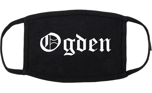 Ogden Utah UT Old English Cotton Face Mask Black