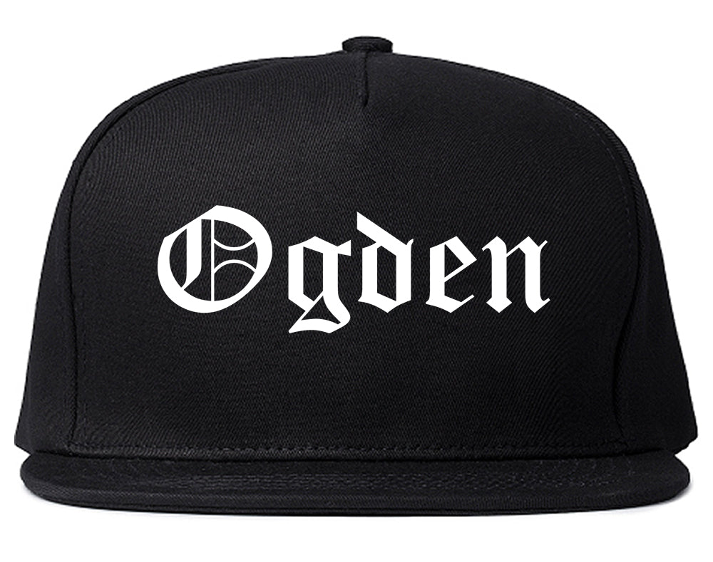 Ogden Utah UT Old English Mens Snapback Hat Black