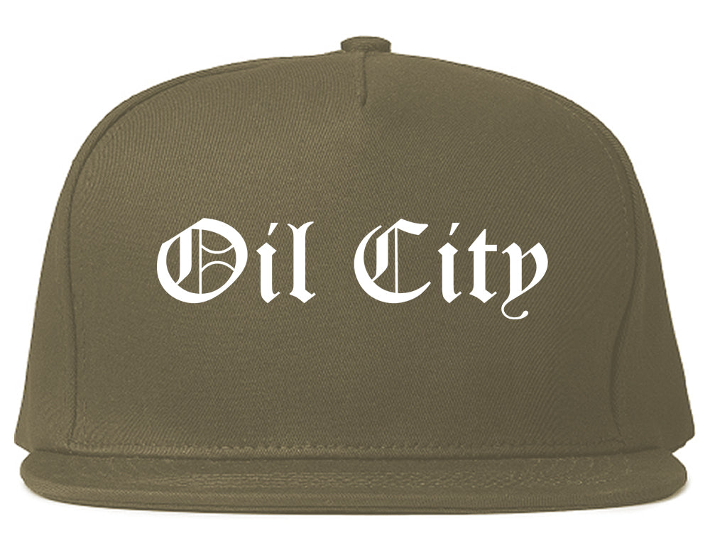 Oil City Pennsylvania PA Old English Mens Snapback Hat Grey