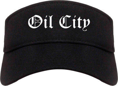 Oil City Pennsylvania PA Old English Mens Visor Cap Hat Black