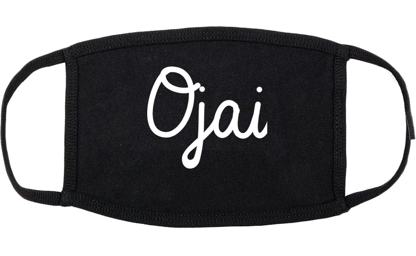 Ojai California CA Script Cotton Face Mask Black