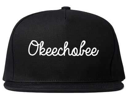 Okeechobee Florida FL Script Mens Snapback Hat Black