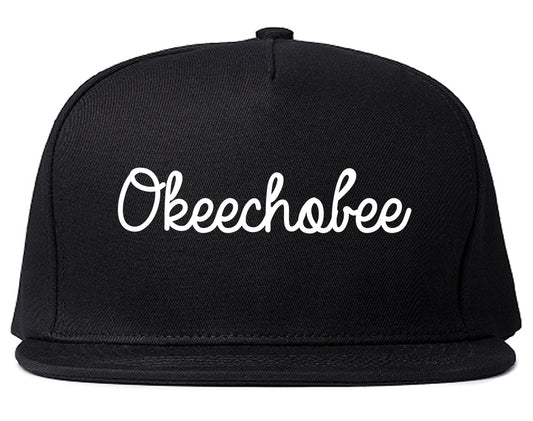 Okeechobee Florida FL Script Mens Snapback Hat Black