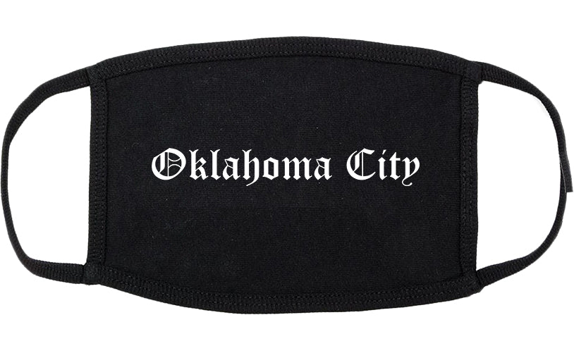 Oklahoma City Oklahoma OK Old English Cotton Face Mask Black