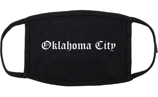 Oklahoma City Oklahoma OK Old English Cotton Face Mask Black