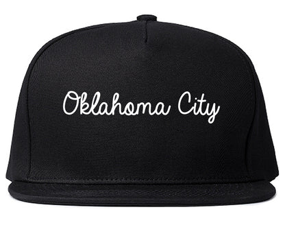 Oklahoma City Oklahoma OK Script Mens Snapback Hat Black