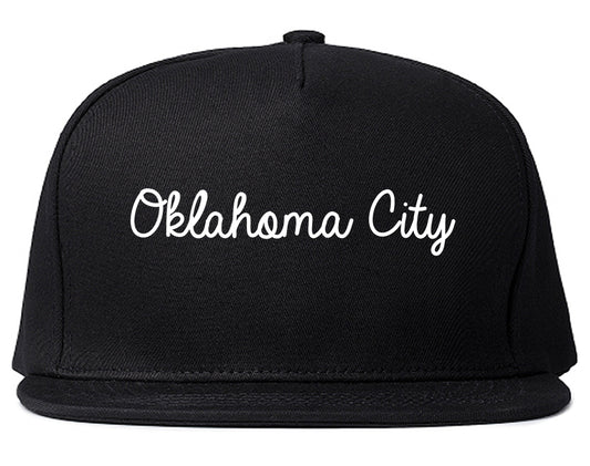Oklahoma City Oklahoma OK Script Mens Snapback Hat Black