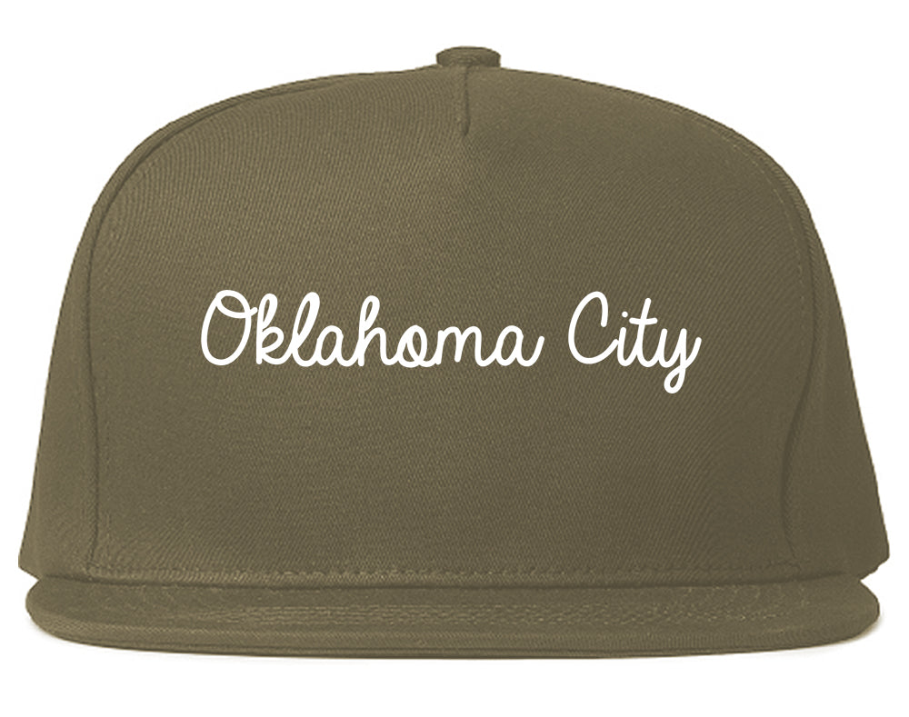 Oklahoma City Oklahoma OK Script Mens Snapback Hat Grey