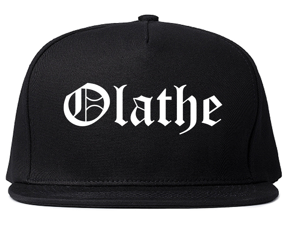 Olathe Kansas KS Old English Mens Snapback Hat Black