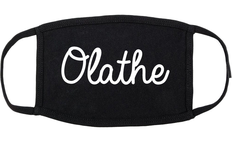 Olathe Kansas KS Script Cotton Face Mask Black