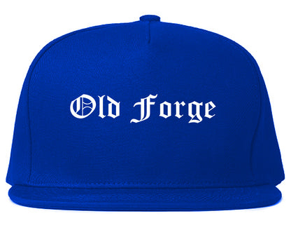 Old Forge Pennsylvania PA Old English Mens Snapback Hat Royal Blue