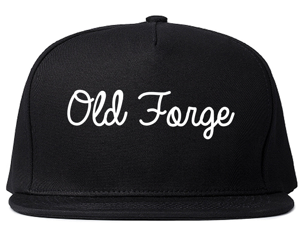 Old Forge Pennsylvania PA Script Mens Snapback Hat Black